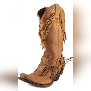 YIPPEE KI YAY BY OLD GRINGO 13" FRINGE BOOT 8.5